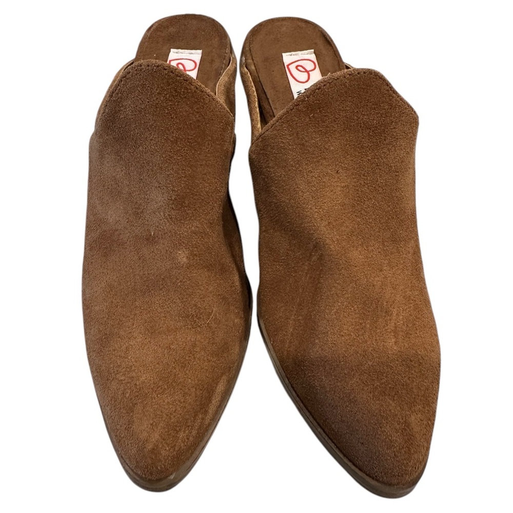 Blondo Nicole Waterproof Suede Pointed Toe Mules in Tan SZ 5.5